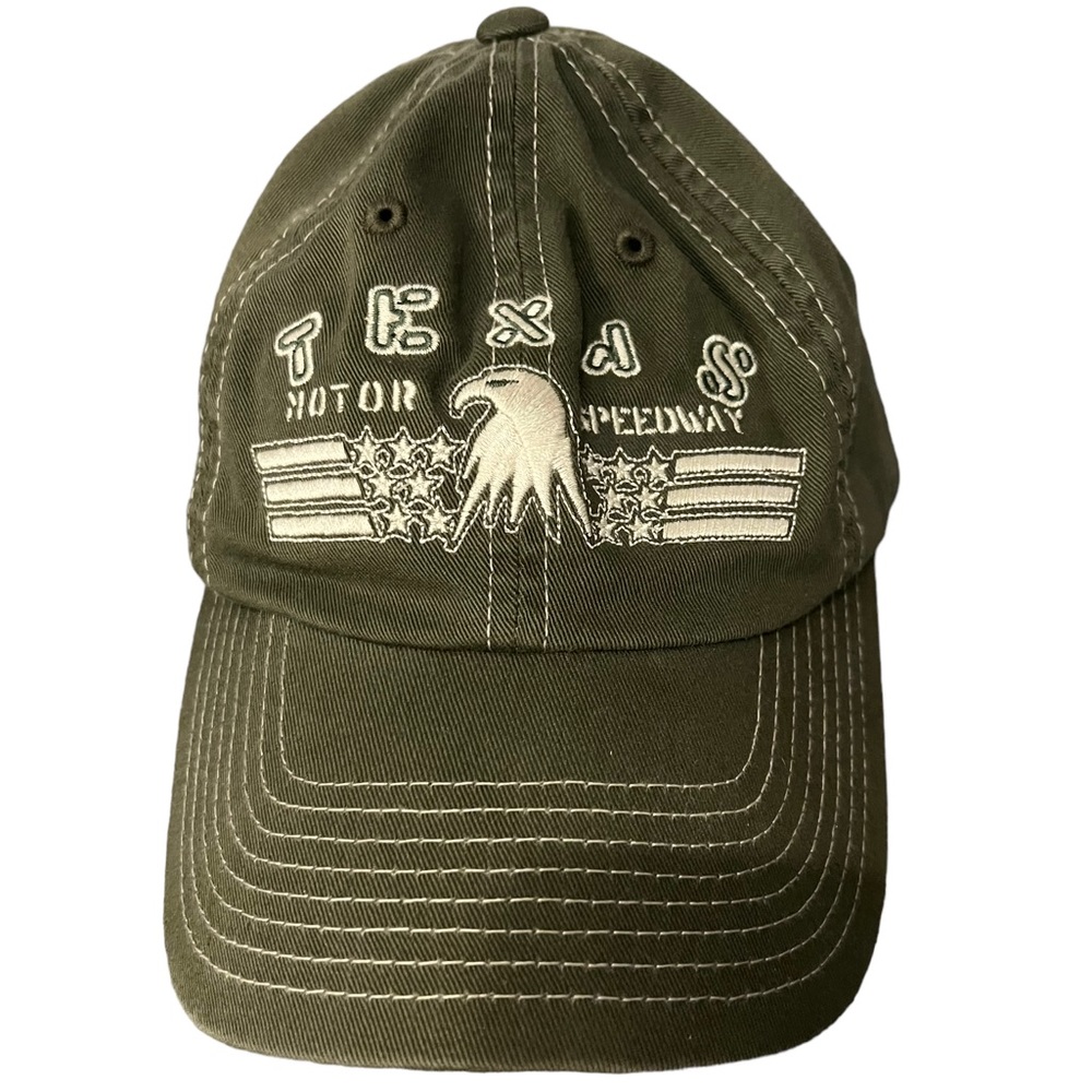 Texas Motor Speedway Olive Green Embroidered SMI Properties Baseball Cap Hat OS